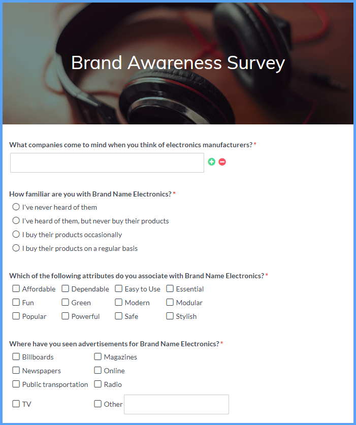 Brand Awareness Survey Templates