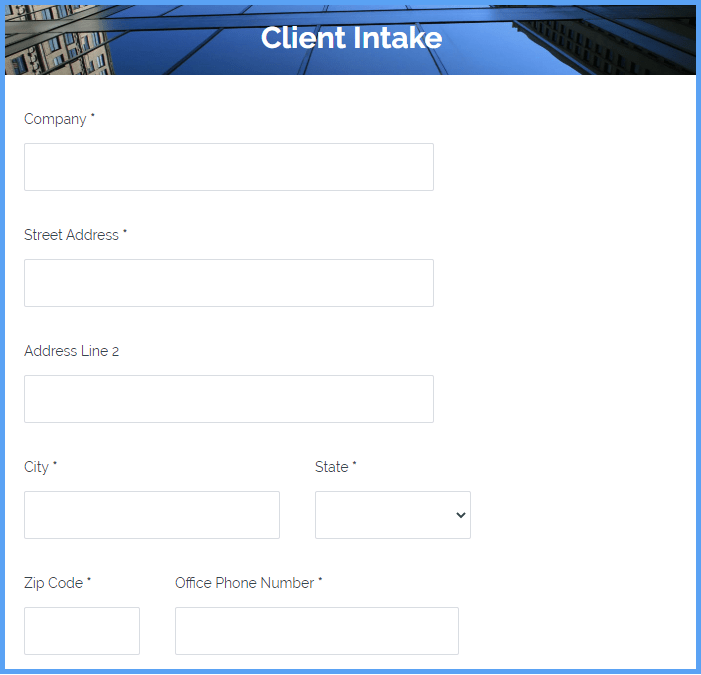 New Client Intake Form Template from www.formsite.com