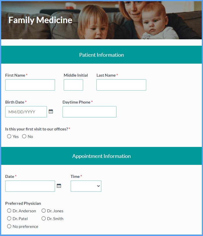 Doctor Appointment Form Template Formsite