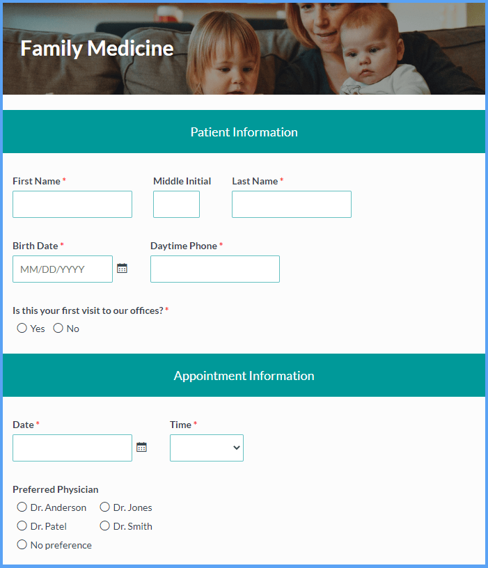 Medical Appointment Scheduling Template from www.formsite.com