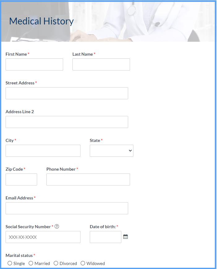 Medical History Form Templates
