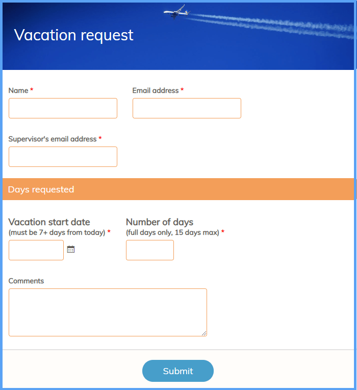 Vacation Request Templates