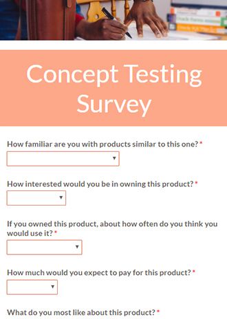Concept Testing Survey Form Template Formsite