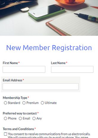 Club Signup Form Template