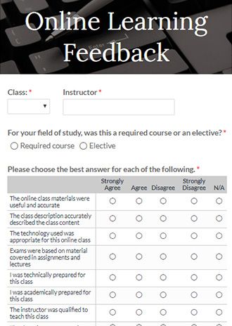 Online Learning Feedback Forms Templates Formsite