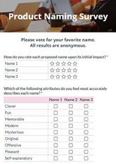 Product Naming Survey