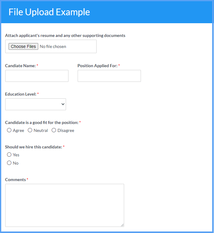 File Upload Example Templates