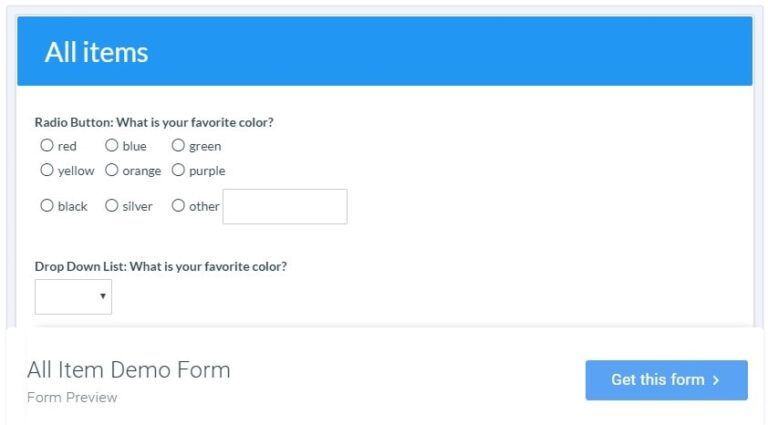 Example Form Templates Show Items, Features, and Logic Examples - Formsite