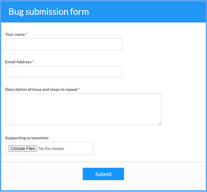 Bug Submission Templates