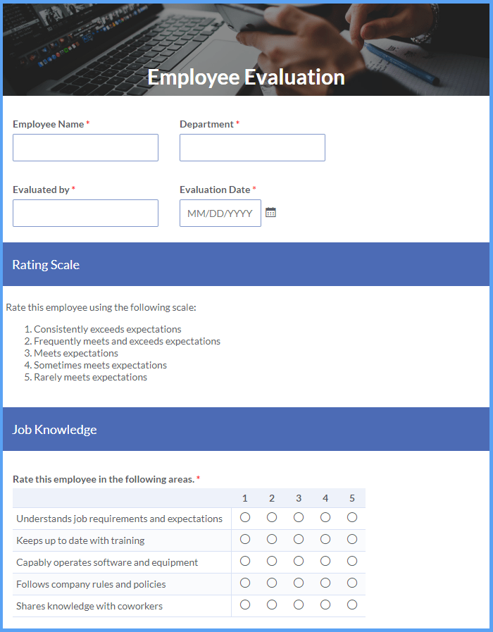Employee Evaluation Templates