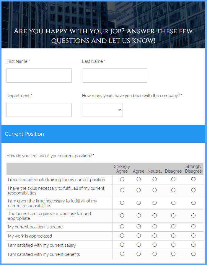 Job Satisfaction Survey Templates