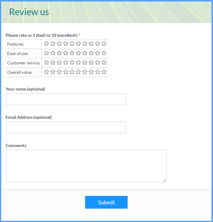 Online Review Form Templates