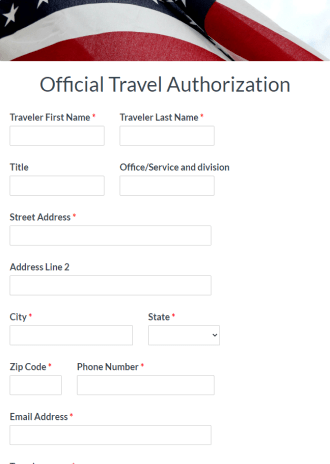 Travel Authorization Form Template | Formsite