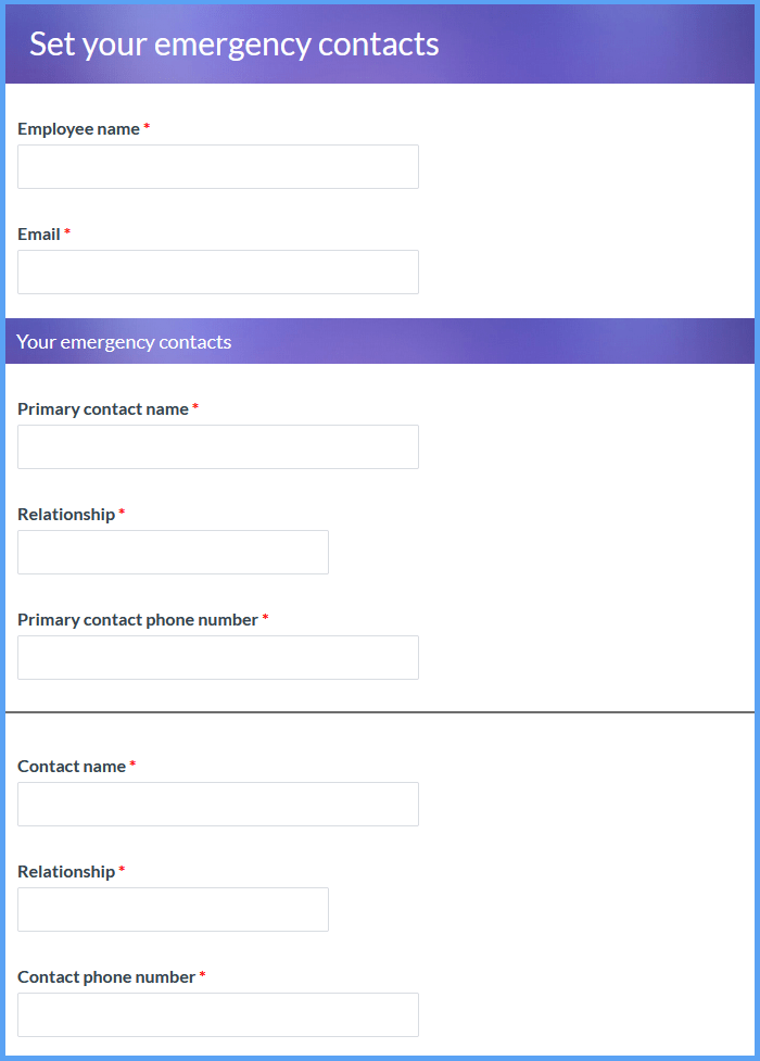 Emergency Contact Forms