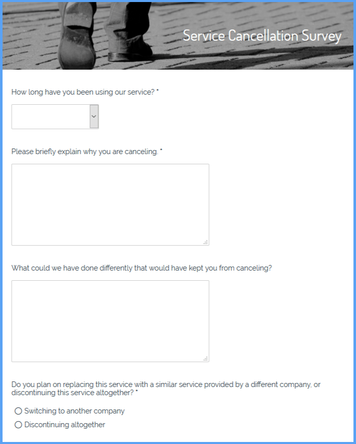 Service Cancellation Surveys