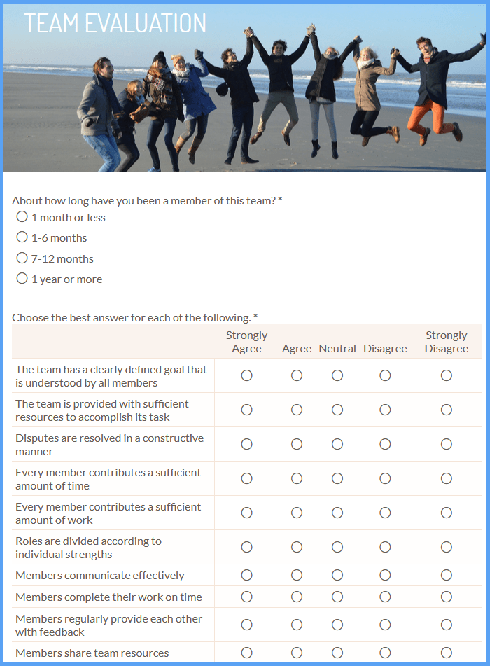 Team Evaluation Forms