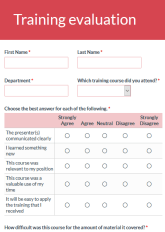 Training Evaluation Form