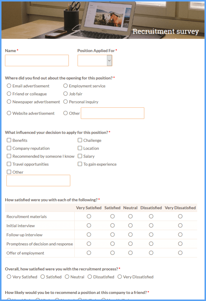Recruitment Survey Template Formsite