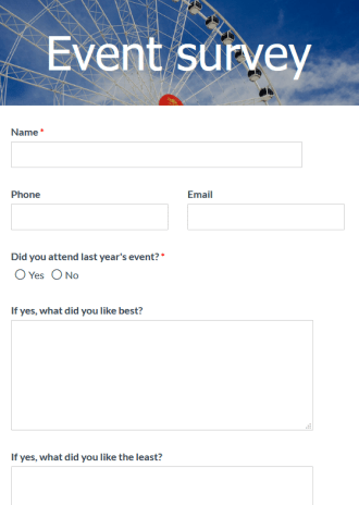 travel agent survey form