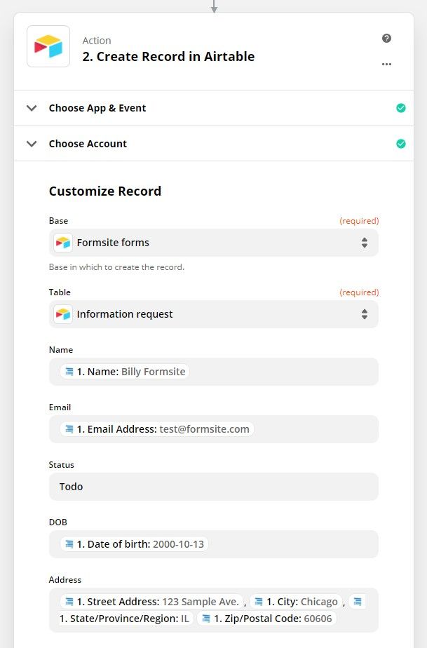Integrate Formsite forms with Airtable Formsite