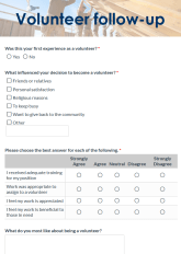 Volunteer Satisfaction Form