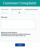 Customer Complaint Form