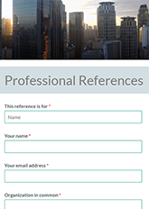 Professional References Form Template | Formsite