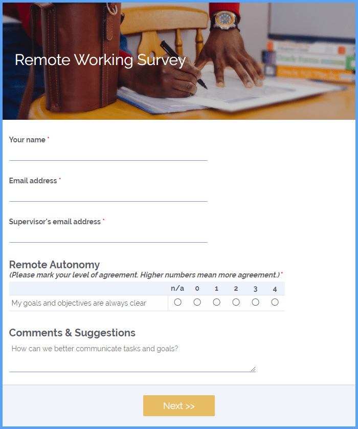 Remote Working Survey Template Formsite