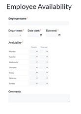 Employee Availability Form