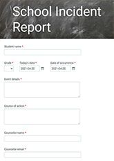 School Incident Report Form