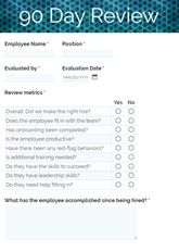 90 Day Review Form