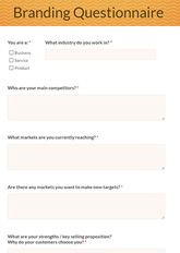Branding Questionnaire Form