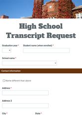 High School Transcript Request Form