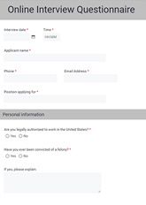 Online Interview Questionnaire Form