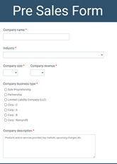Pre Sales Form