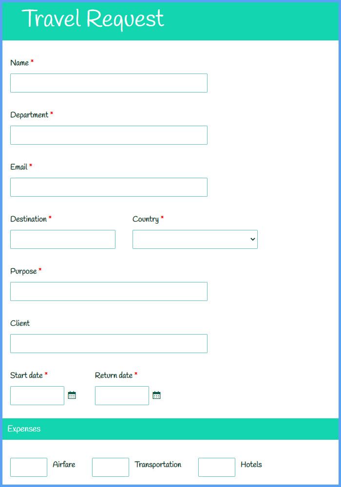 Travel Request Forms