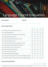 Language Course Evaluation Form