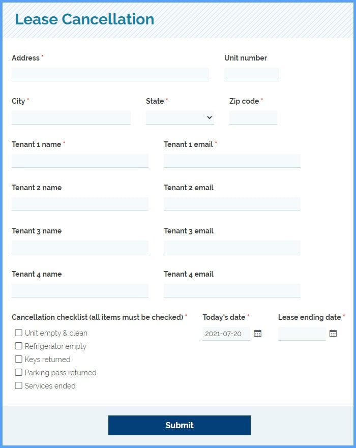 Lease Cancellation Agreement Forms