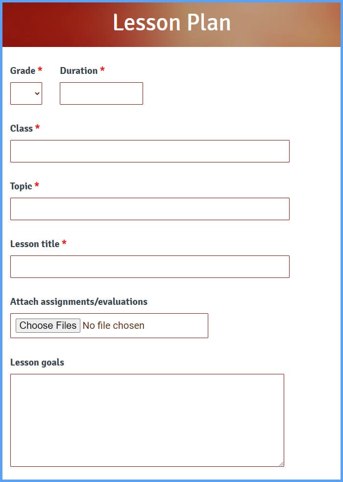 Lesson Plan Forms