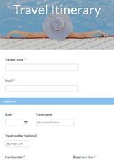 Travel Itinerary Form