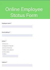 Online Employee Status Form