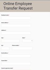 Online Employee Transfer Request Form