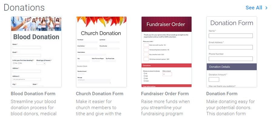 Formsite how to create donation form templates