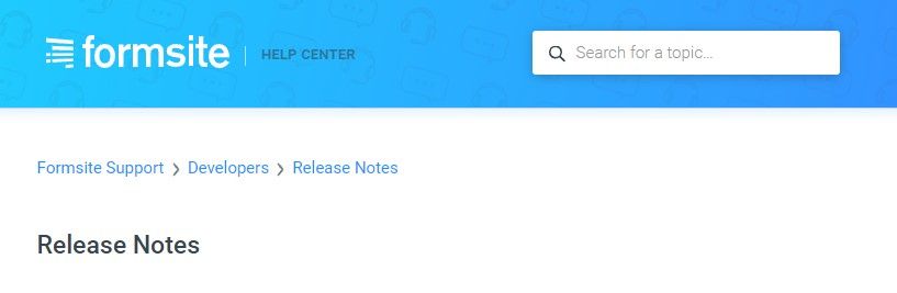 Formsite Release Notes