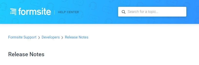 Formsite Release Notes