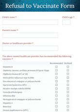 Refusal to Vaccinate Form