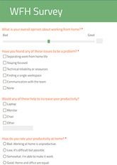 Work From Home Survey Form