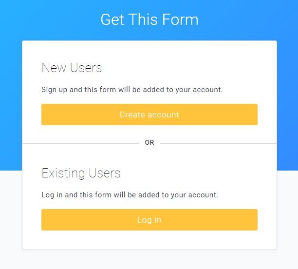 Formsite using templates get this form