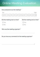 Online Meeting Evaluation Form
