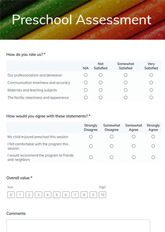 Preschool Assessment Form